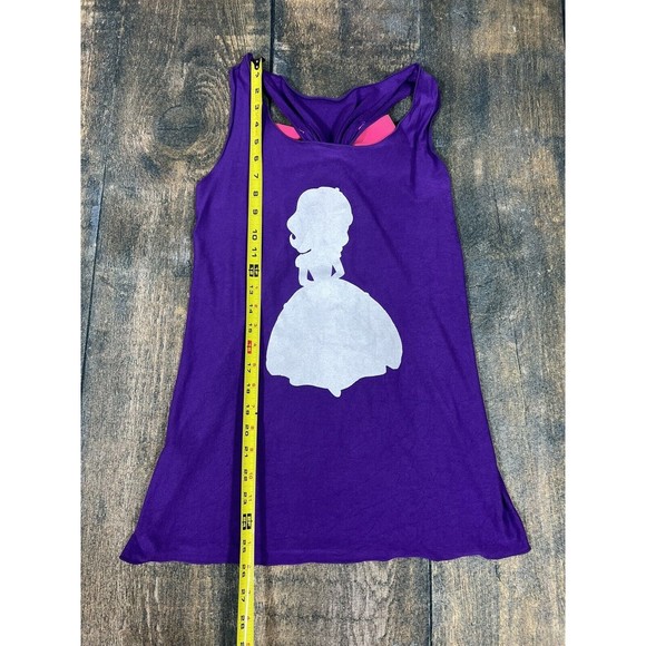 Dollys Bow Sofia Princess Women’s Tank Top Size Medium, Purple With Pink Bow! - Picture 2 of 6